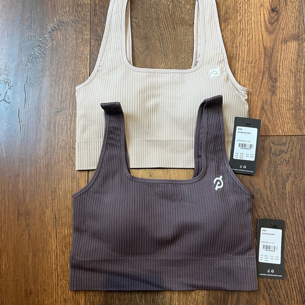 LOT OF 2 - Peloton Women's Ribbed Sports Bra